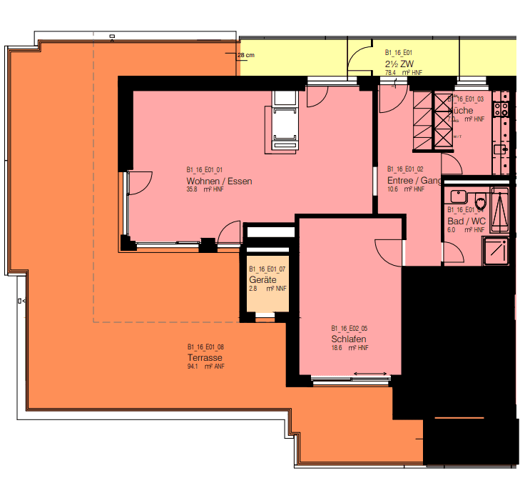2.0 - Zimmerwohnung mit 94 m² Dachterrasse und Blick ins Grüne in 8136 Gattikon – Bild 7